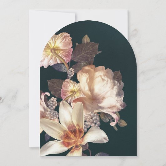 Antiek  Romantische Bloemenboog bruiloft Kaart (Achterkant)