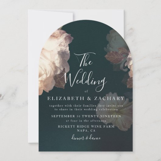 Antiek  Romantische Bloemenboog bruiloft Kaart (Voorkant)