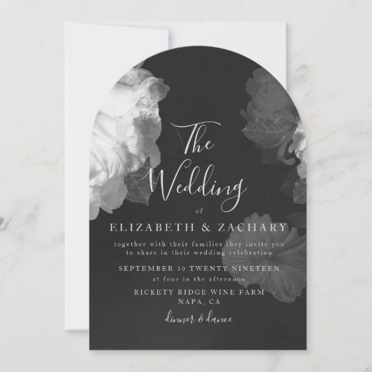 Antiek  Romantische BW-bruiloft Kaart (Voorkant)