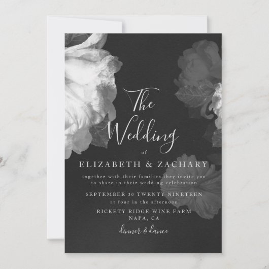 Antiek  Romantische BW-bruiloft Kaart (Voorkant)