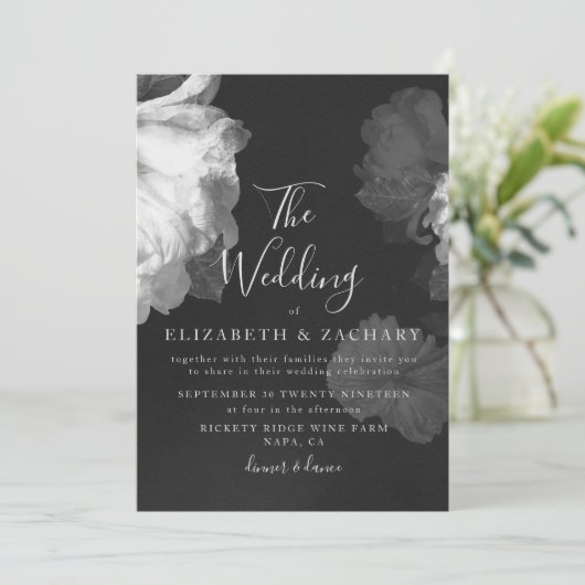 Antiek  Romantische BW-bruiloft Kaart (Staand voorkant)