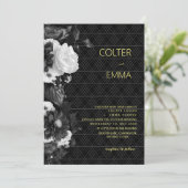 Antiek Romantische Floral Wedding Invita Kaart (Staand voorkant)