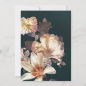 Antiek Romantische Floral Wedding Kaart (Achterkant)