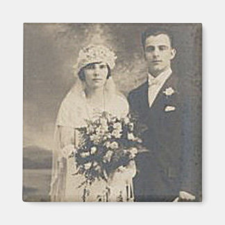 Antiek Romantische foto's en groomfoto's Magneet