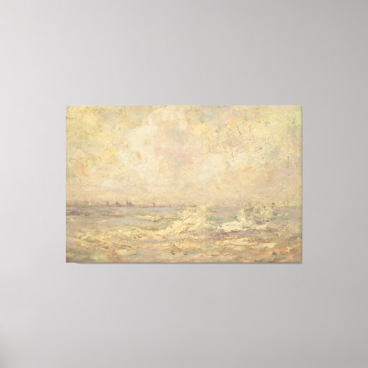 Antiek romantische pastel kustlandschap canvas afdruk (Voorkant)