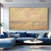 Antiek romantische pastel kustlandschap canvas afdruk