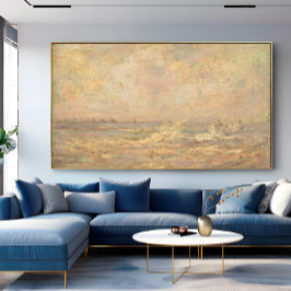 Antiek romantische pastel kustlandschap canvas afdruk