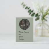 ANTIEK ROMEINS BRONS MEDAILLON MONOGRAM, Grijs Visitekaartje (Staand voorkant)