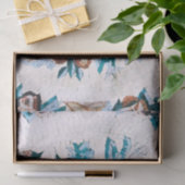 Antiek Romeins Italiaans Bloemmozaïek Blauw Decoup Tissuepapier (Geschenk)