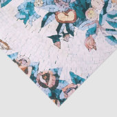 Antiek Romeins Italiaans Bloemmozaïek Blauw Decoup Tissuepapier (Detail)