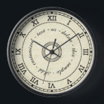 Antiek Romeins Numeriek Licht Bruin Marmer Effect<br><div class="desc">Dit gewaagde en eenvoudige maar klassieke klokontwerp heeft een zwart, Romeins, numeriek basisontwerp met een blik op het. Het heeft cirkels en gestippelde cirkels, evenals een beklede grens rond het. De achtergrond is een lichtbruin-beige met een licht gemarmerd effect. U kunt de gemakkelijke sjabloon gebruiken om een cirkel van tekst...</div>