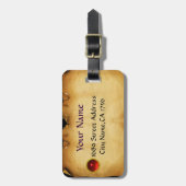 ANTIEK ROMEINSE BRONZEN MEDAILLON Rood lint Bagagelabel (Voorkant verticaal)