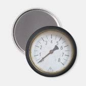 Antiek ronde druk meter gauge koelkastmagneet magneet (Voorkant / Achterkant)