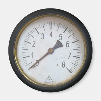 Antiek ronde druk meter gauge koelkastmagneet magneet