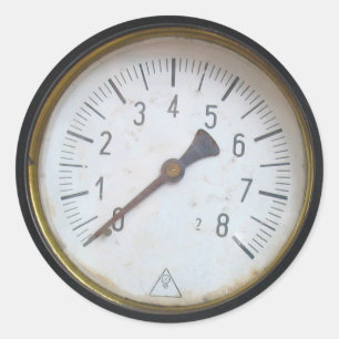 Antiek ronde Stickers van de drukmetermaat