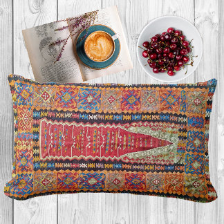 Antiek-rood-blauw-Oranje Turks gebed Kilim Kussen