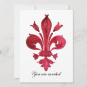 ANTIEK ROOD FLEUR DE LIS Damask Gem Monogram Kaart (Voorkant)