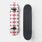 ANTIEK ROOD FLEUR DE LIS IN WIT bloemmotief Skateboard (Voorkant)