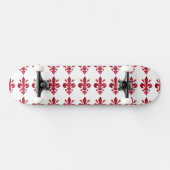 ANTIEK ROOD FLEUR DE LIS IN WIT bloemmotief Skateboard (Horizontaal)