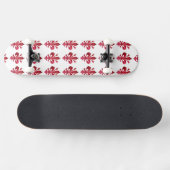 ANTIEK ROOD FLEUR DE LIS IN WIT bloemmotief Skateboard (Horizontaal)