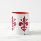 ANTIEK ROOD FLEUR DE LIS IN WITTE Heraldische Bloe Mok (Midden)