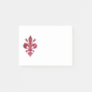 ANTIEK ROOD FLEUR DE LIS IN WITTE Heraldische Bloe Post-it® Notes