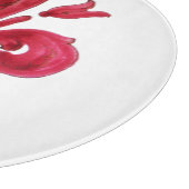 ANTIEK ROOD FLEUR DE LIS IN WITTE Heraldische Bloe Snijplank (Hoek)