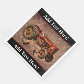 Antiek rood trekkerpapier, diners servet (Hoek)