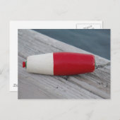 Antiek rood wit en groen visboer / aas briefkaart (Voorkant / Achterkant)