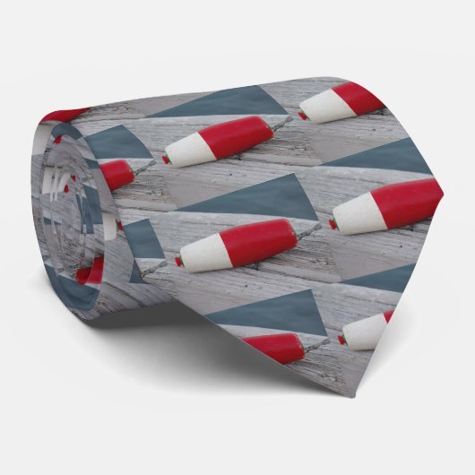 Antiek rood wit en groen visboer / aas stropdas (Opgerold)