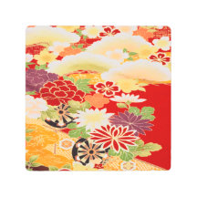 Antiek rood wit japans kimono bloembloem