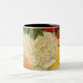 Antiek  Rood Wit Roze Geel Rozen Tweekleurige Koffiemok (Center)