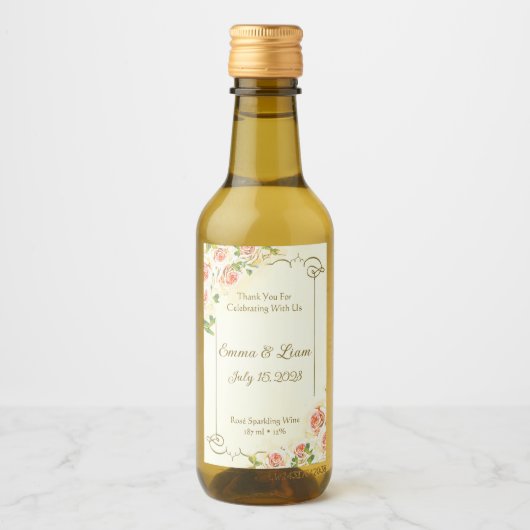 Antiek Roos 2 x 3 Mini Wijnlabel Wijn Etiket (Voorkant)