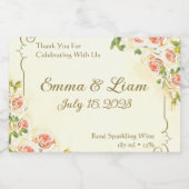 Antiek Roos 3 x 2 Sparkling Wine Label Sparkling Wijnetiket (Enkel label)