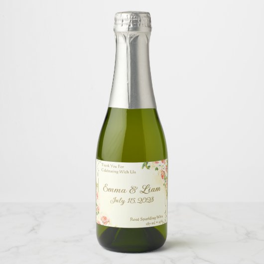 Antiek Roos 3 x 2 Sparkling Wine Label Sparkling Wijnetiket (Voorkant)