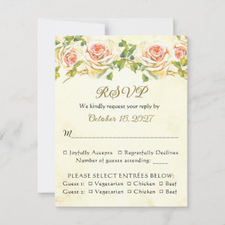 Antiek Roos 4,25 x 5,5 RSVP Flat Kaart 2