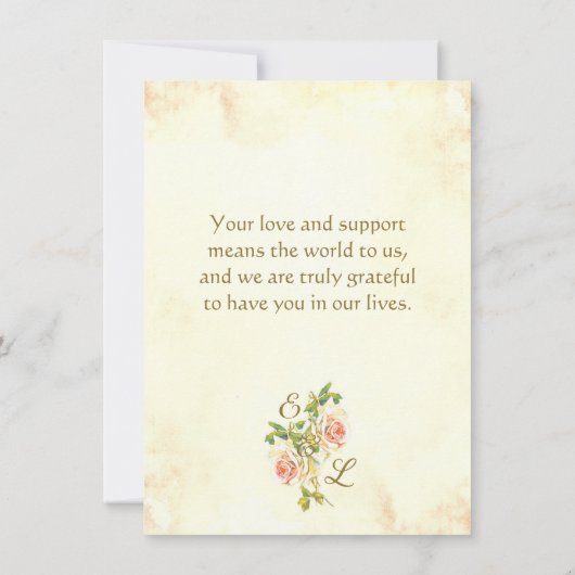 Antiek Roos 4,5 x 6,25 Flat Thank You Card Bedankkaart (Achterkant)