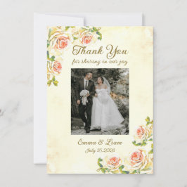 Antiek Roos 4,5 x 6,25 Flat Thank You Card Bedankkaart