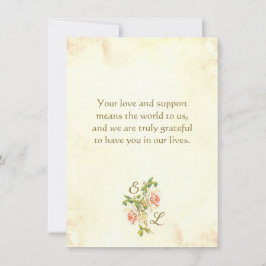 Antiek Roos 4,5 x 6,25 Flat Thank You Card Bedankkaart
