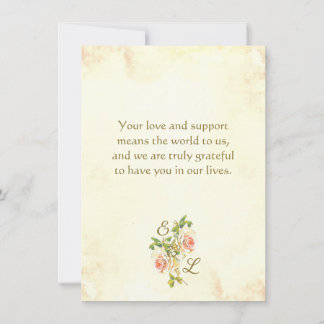 Antiek Roos 4,5 x 6,25 Flat Thank You Card Bedankkaart