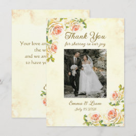 Antiek Roos 4,5 x 6,25 Flat Thank You Card Bedankkaart