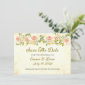 Antiek Roos - 4,5 x 6,25 Wedding Save The Date (Staand voorkant)