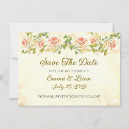 Antiek Roos - 4,5 x 6,25 Wedding Save The Date