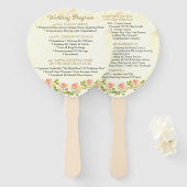 Antiek Roos 4 x 6 Programma Fans Handwaaier (Voorkant en achterkant)