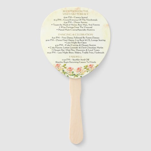 Antiek Roos 4 x 6 Programma Fans Handwaaier (Achterkant)