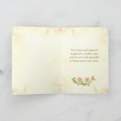 Antiek Roos 5 x 7 gevouwen bedankkaart (Binnen)