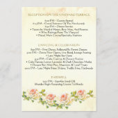 Antiek Roos 5 x 7 Huwelijksprogramma Flat Programmakaart (Achterkant)