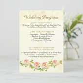 Antiek Roos 5 x 7 Huwelijksprogramma Flat Programmakaart (Staand voorkant)