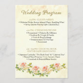 Antiek Roos 5 x 7 Huwelijksprogramma Flat Programmakaart (Voorkant)