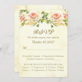 Antiek Roos 5 x 7 RSVP-kaart plat (Voorkant / Achterkant)